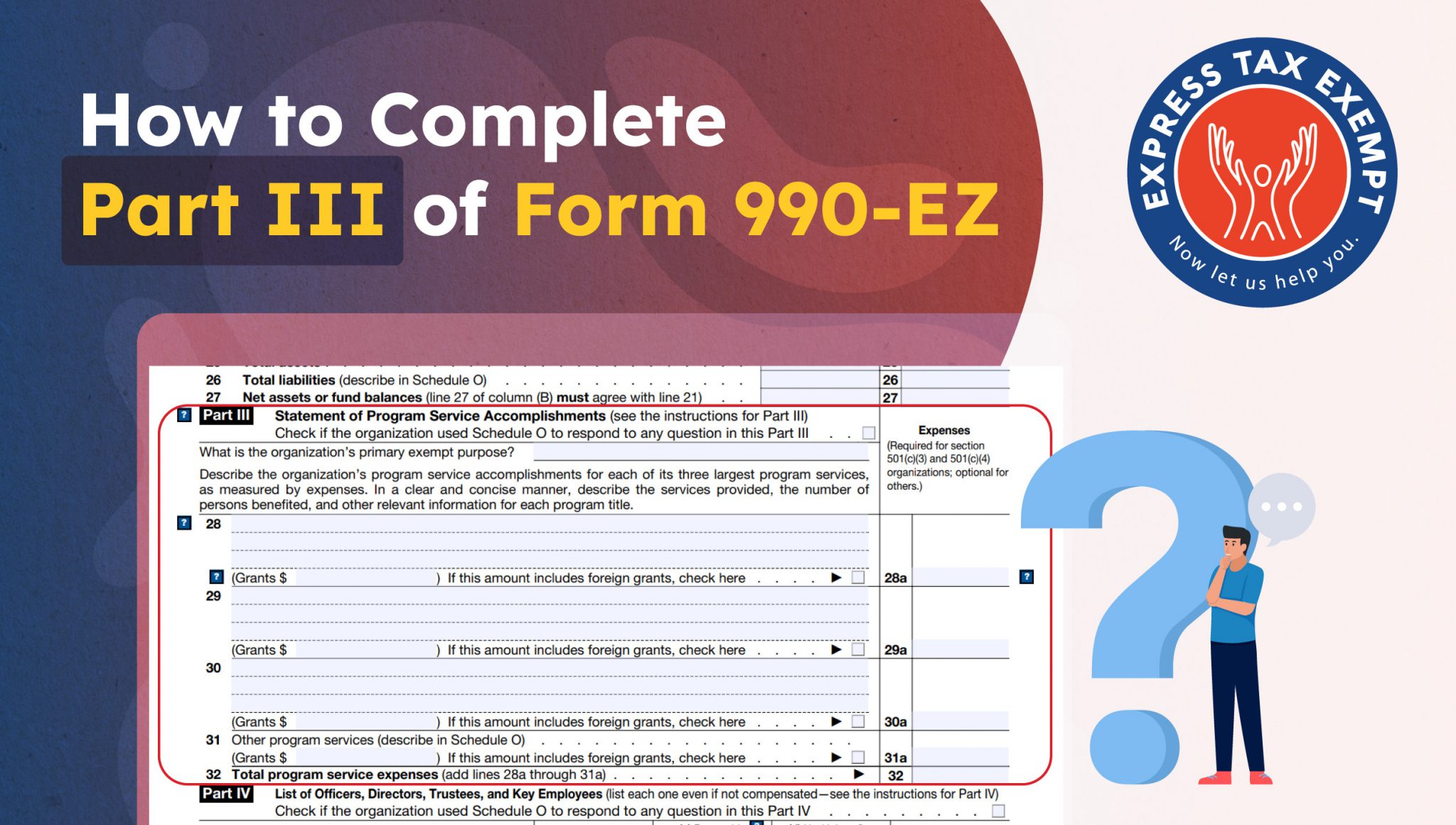 How To Complete Part III Of Form 990 EZ