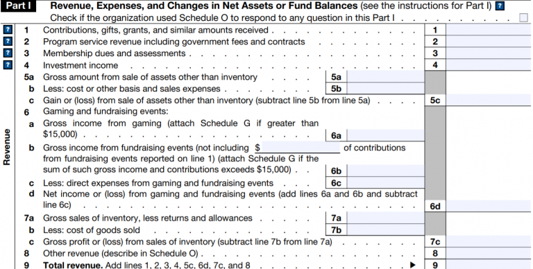 How To Complete Part I Of Form 990-EZ