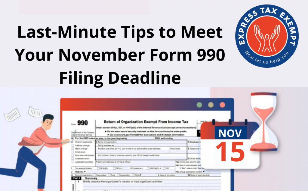 Tips to meet your November 990 deadline